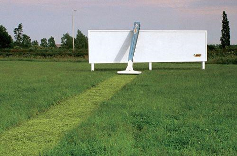 bic shaves grass brilliant design